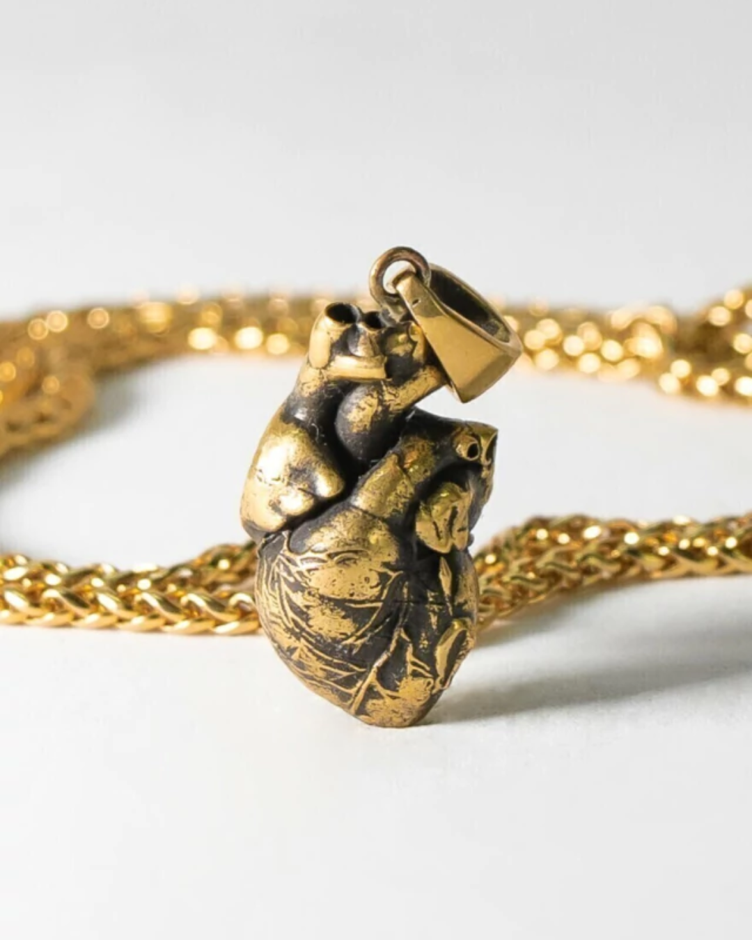 Anatomical heart, Steampunk style in bronze, oxidized bronze, 24k gold plated, 925 sterling silver, white bronze (Copy)