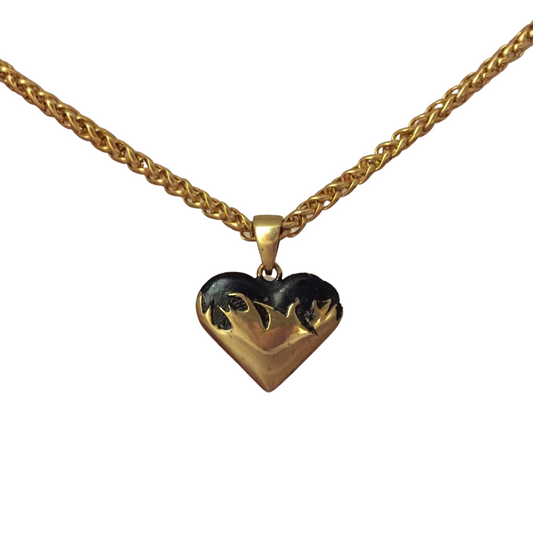 Flaming heart necklace