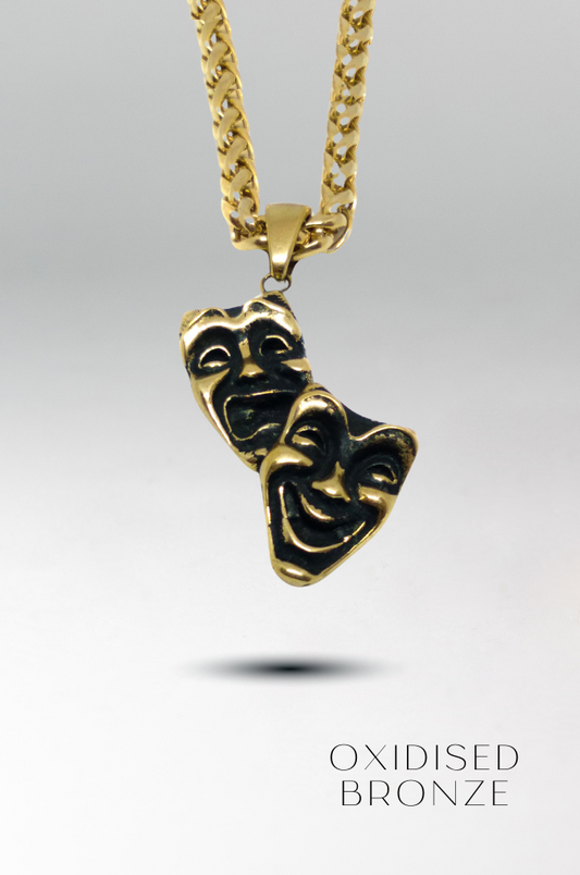 Theater mask necklace