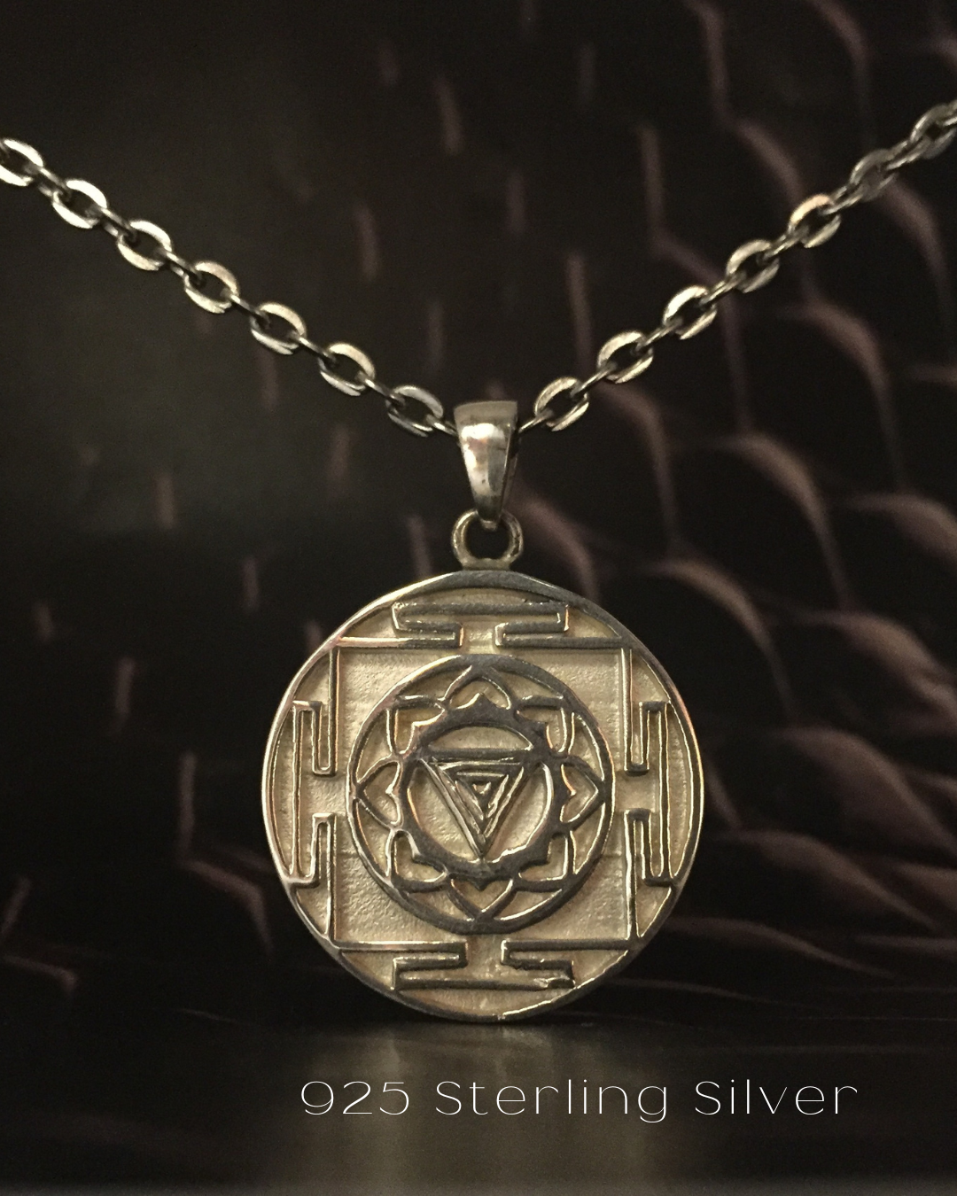 Collar Yantra Kali, collar personalizable, plata, bronce, collar de mandala, tamaño pequeño