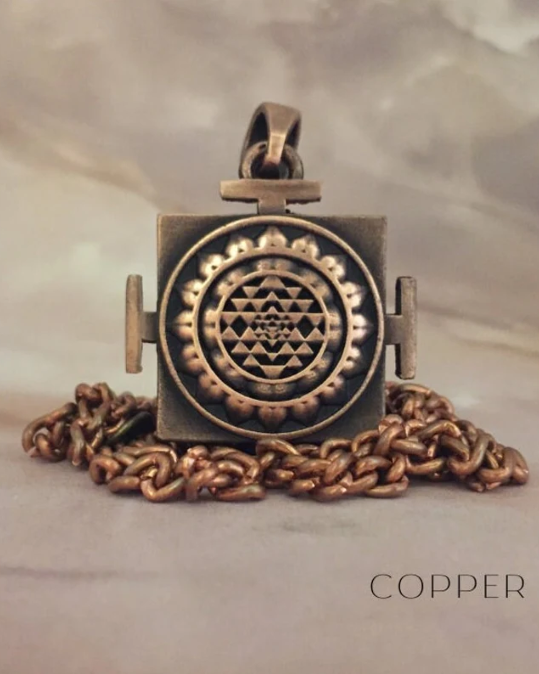 Square Sri Yantra necklace