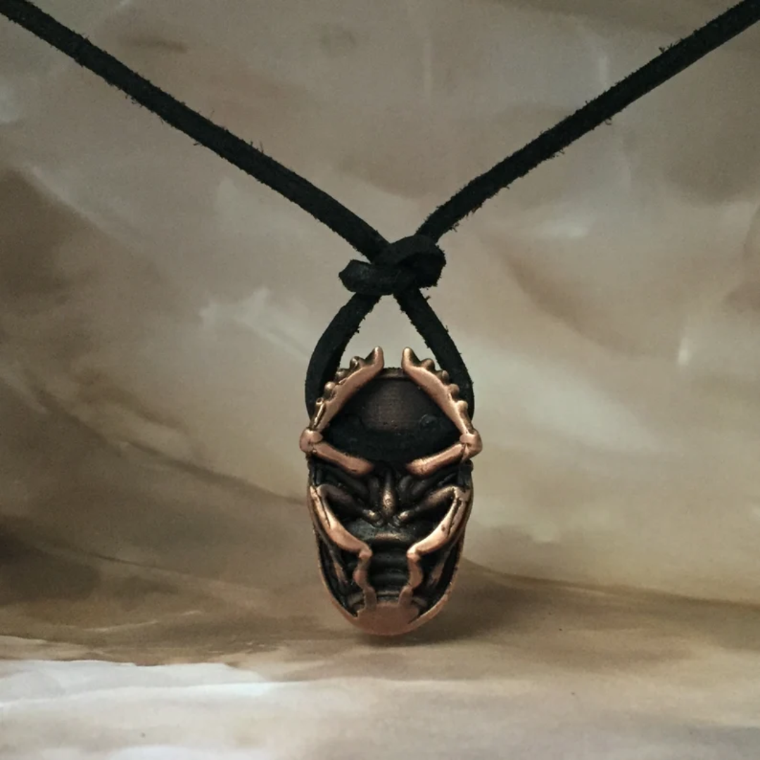 Sacred Scarab necklace in bronze, 24k Gold plated, 925 Sterling silver, unisex