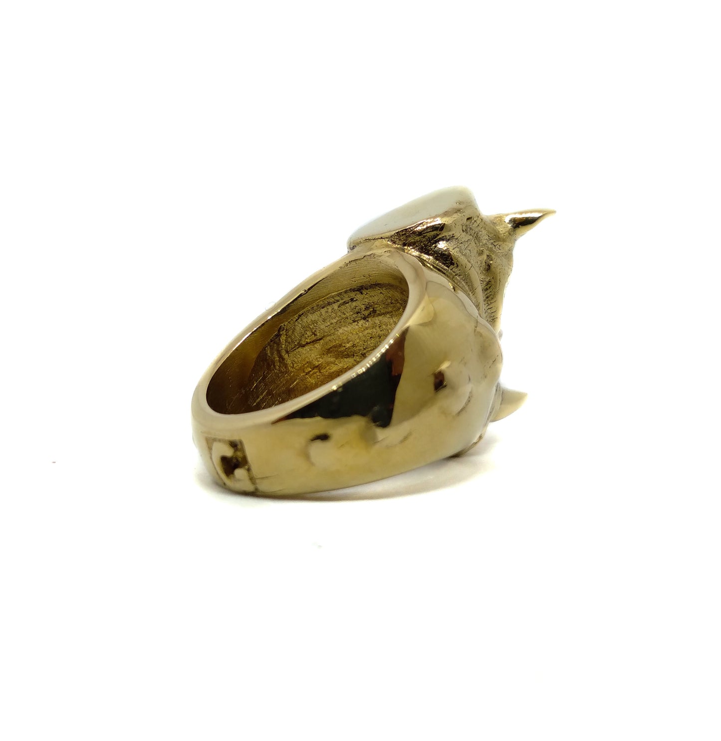 Anillo de rinocerontes, anillo personalizable, bronce, plata esterlina, plateado de oro de 24 km, anillo de rinoceronte, anillo de cabeza de rinoceronte, anillo de animales